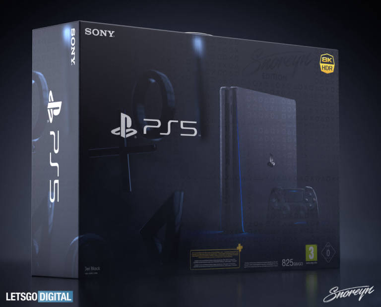 PlayStation 5 Retail-Box Mockup der Black-Edition